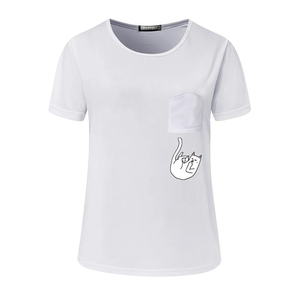 Dropping Pocket Cat T-Shirt