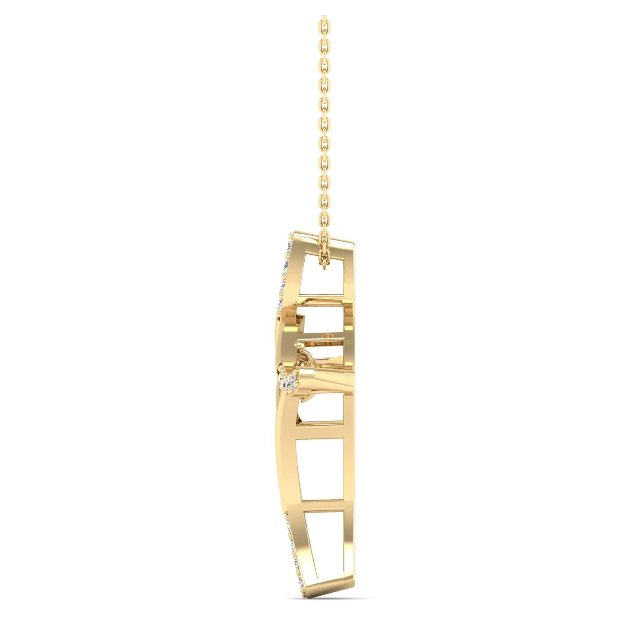 Elegant Cross Dancing Diamond Pendant