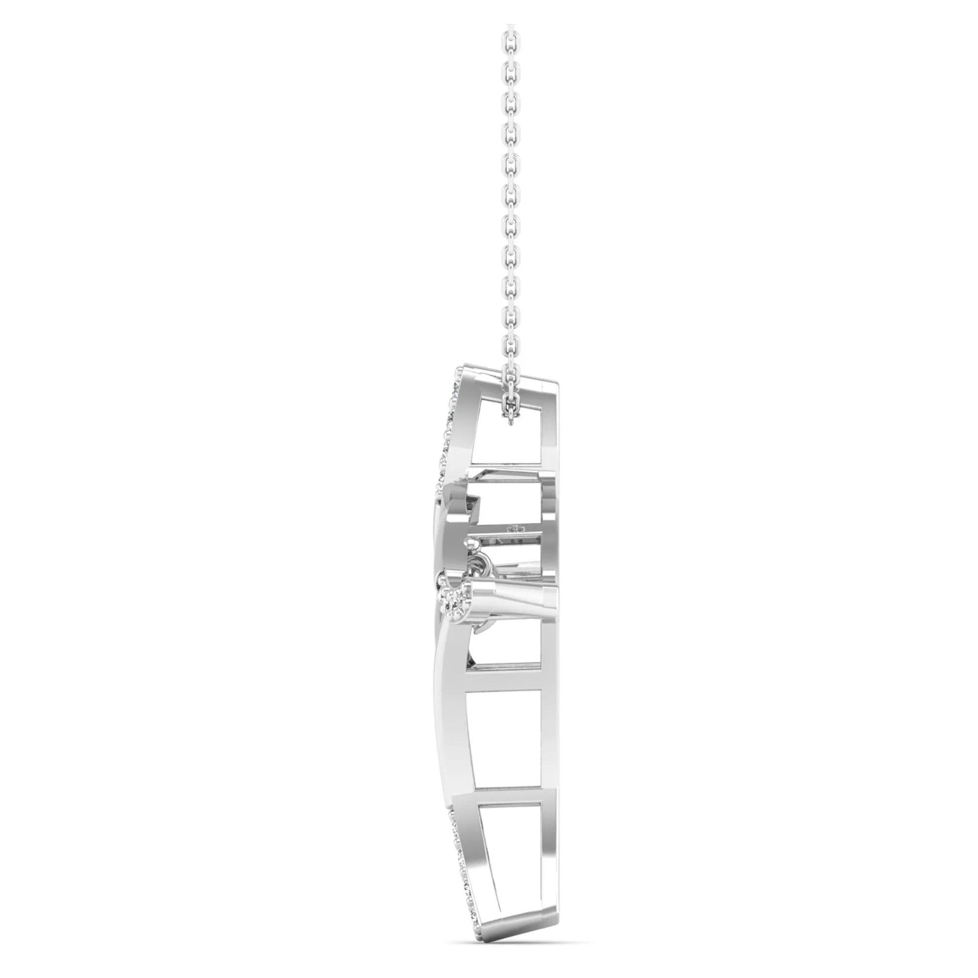 Elegant Cross Dancing Diamond Pendant