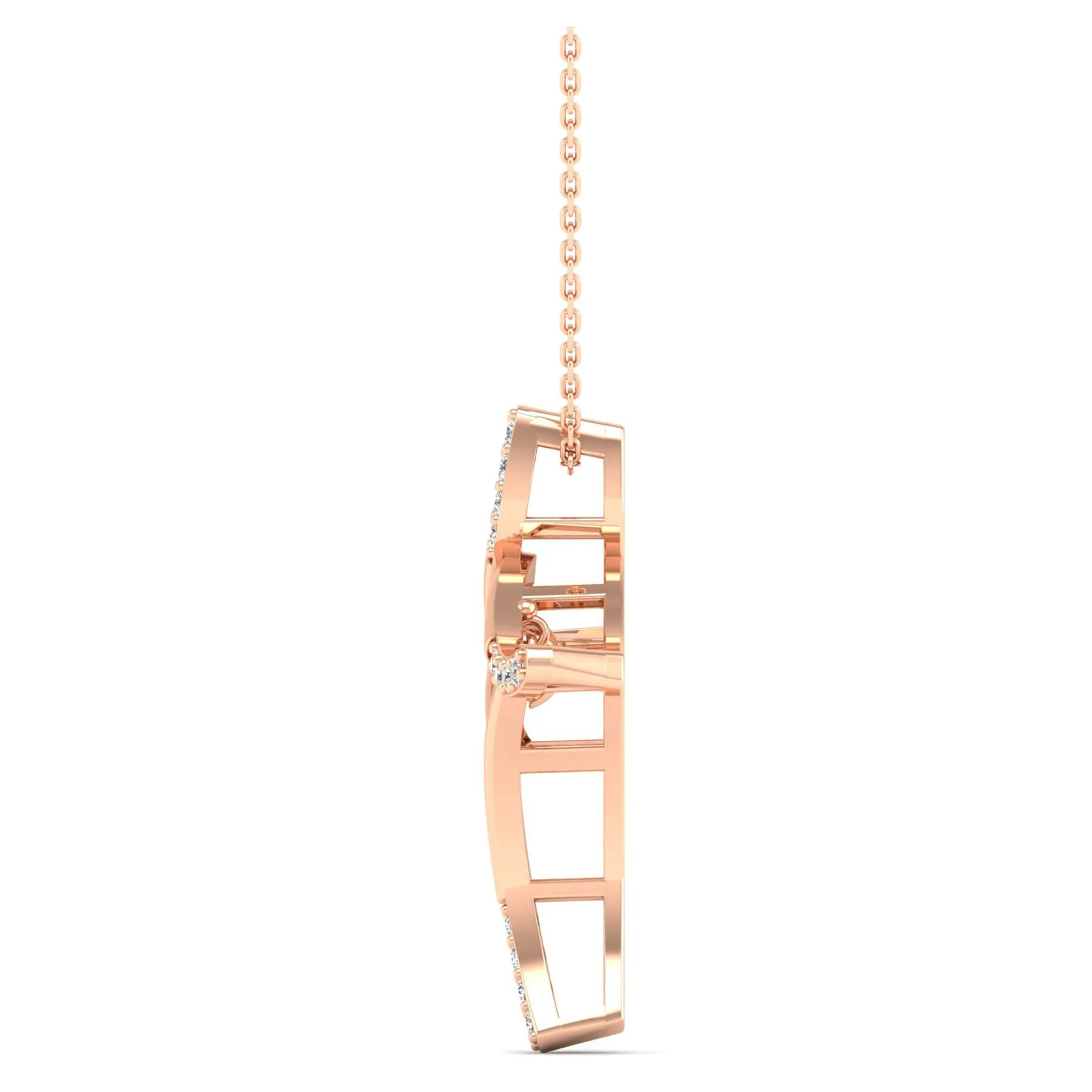 Elegant Cross Dancing Diamond Pendant