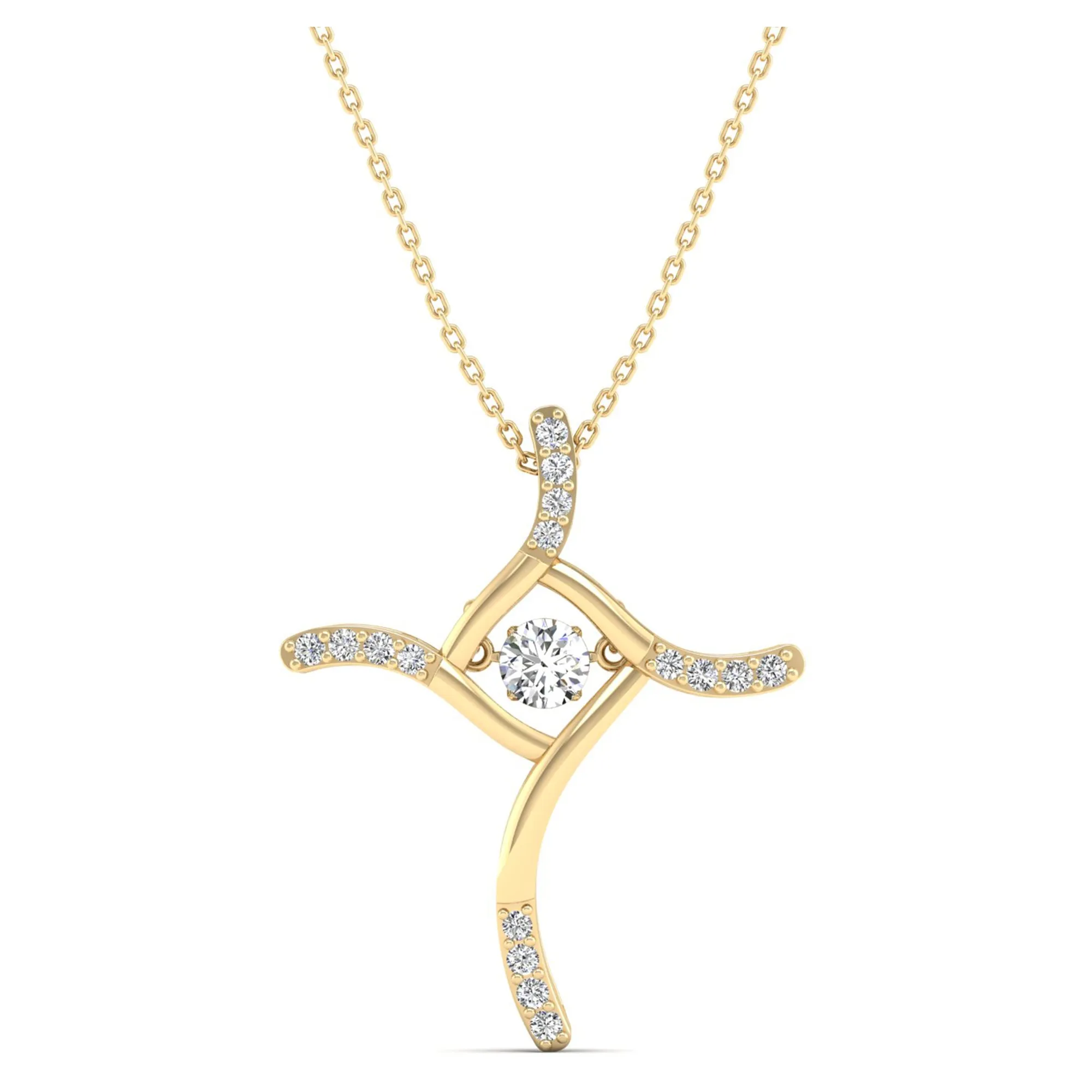 Elegant Cross Dancing Diamond Pendant