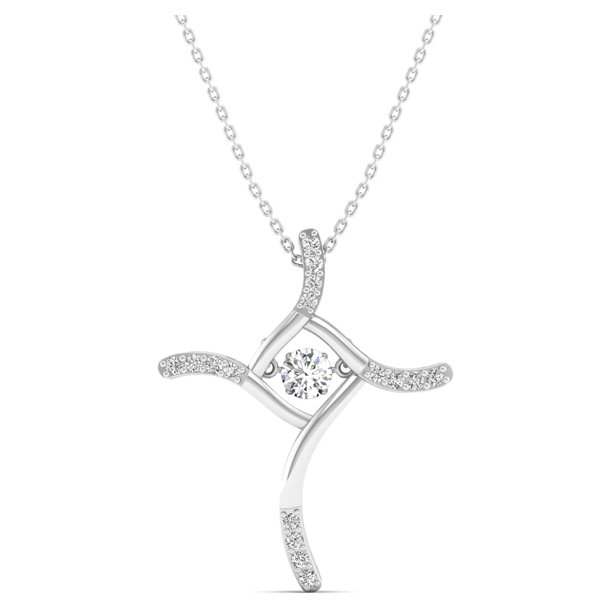 Elegant Cross Dancing Diamond Pendant