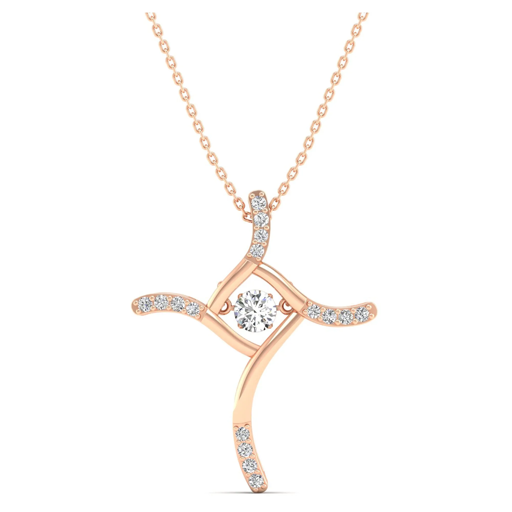 Elegant Cross Dancing Diamond Pendant