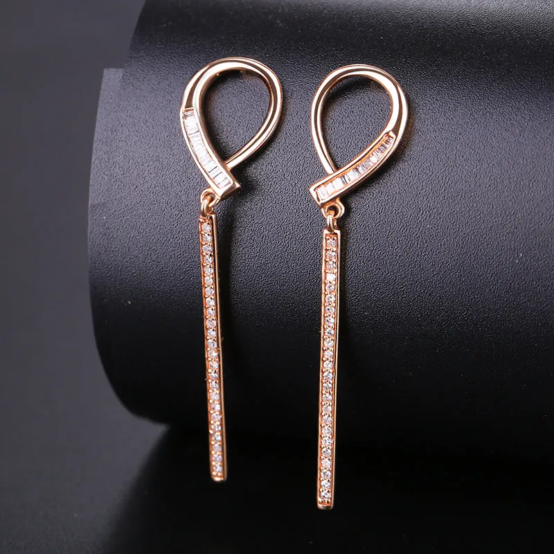 Elegant Diamond Dangle Earrings