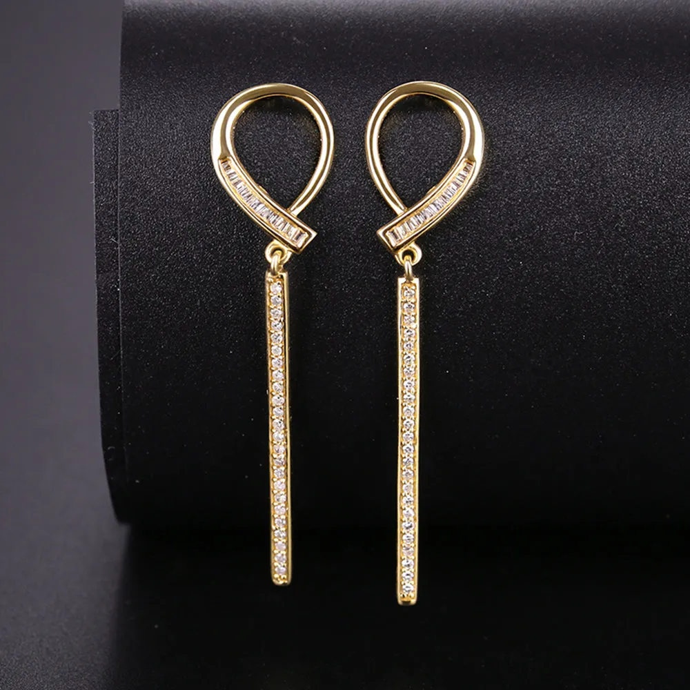 Elegant Diamond Dangle Earrings
