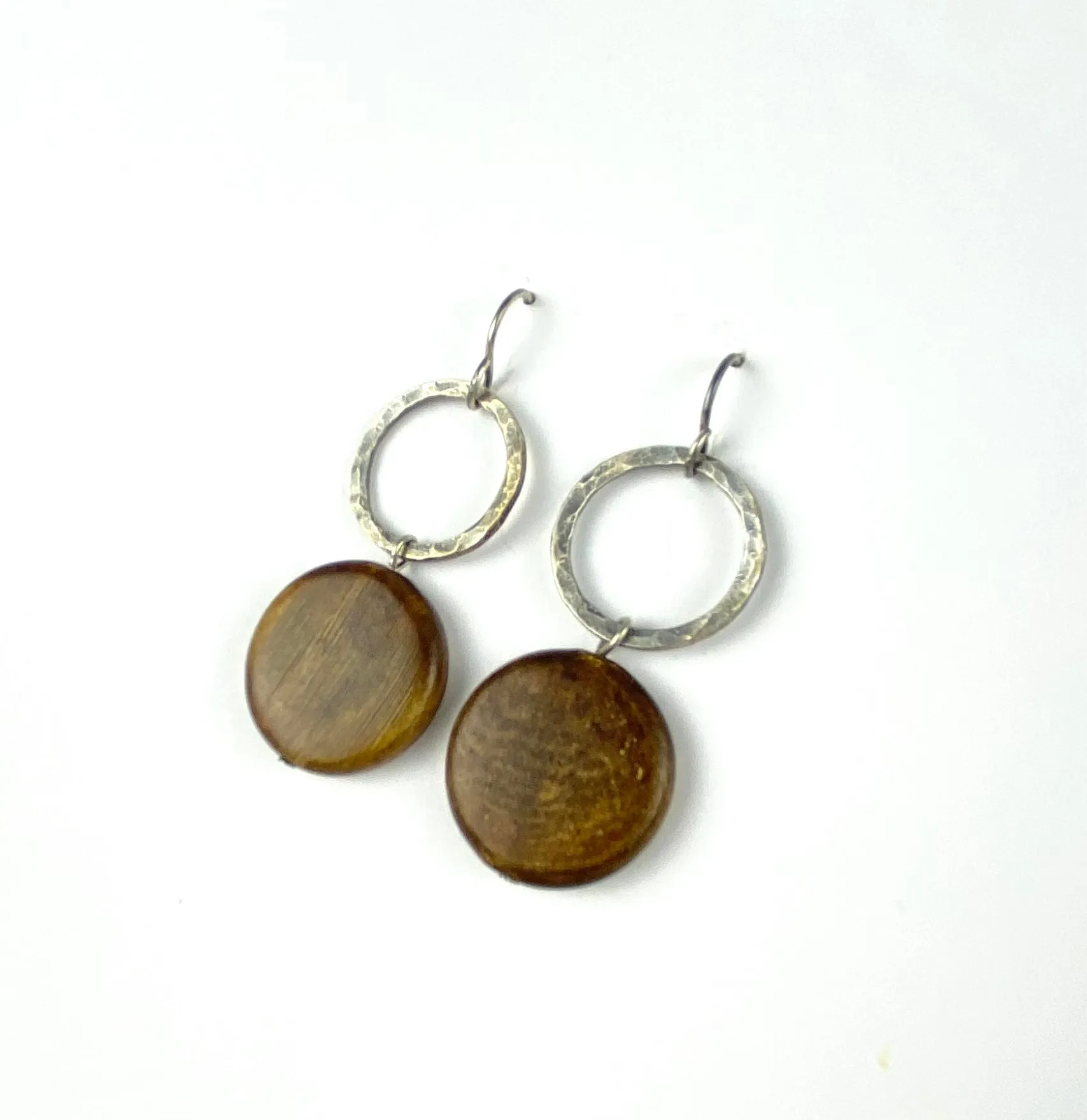 Elegant silver circles earrings