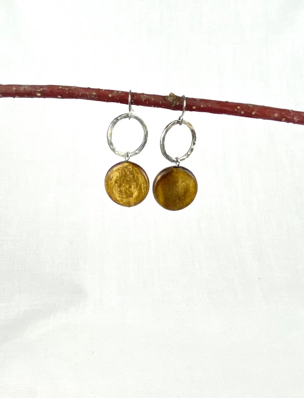 Elegant silver circles earrings