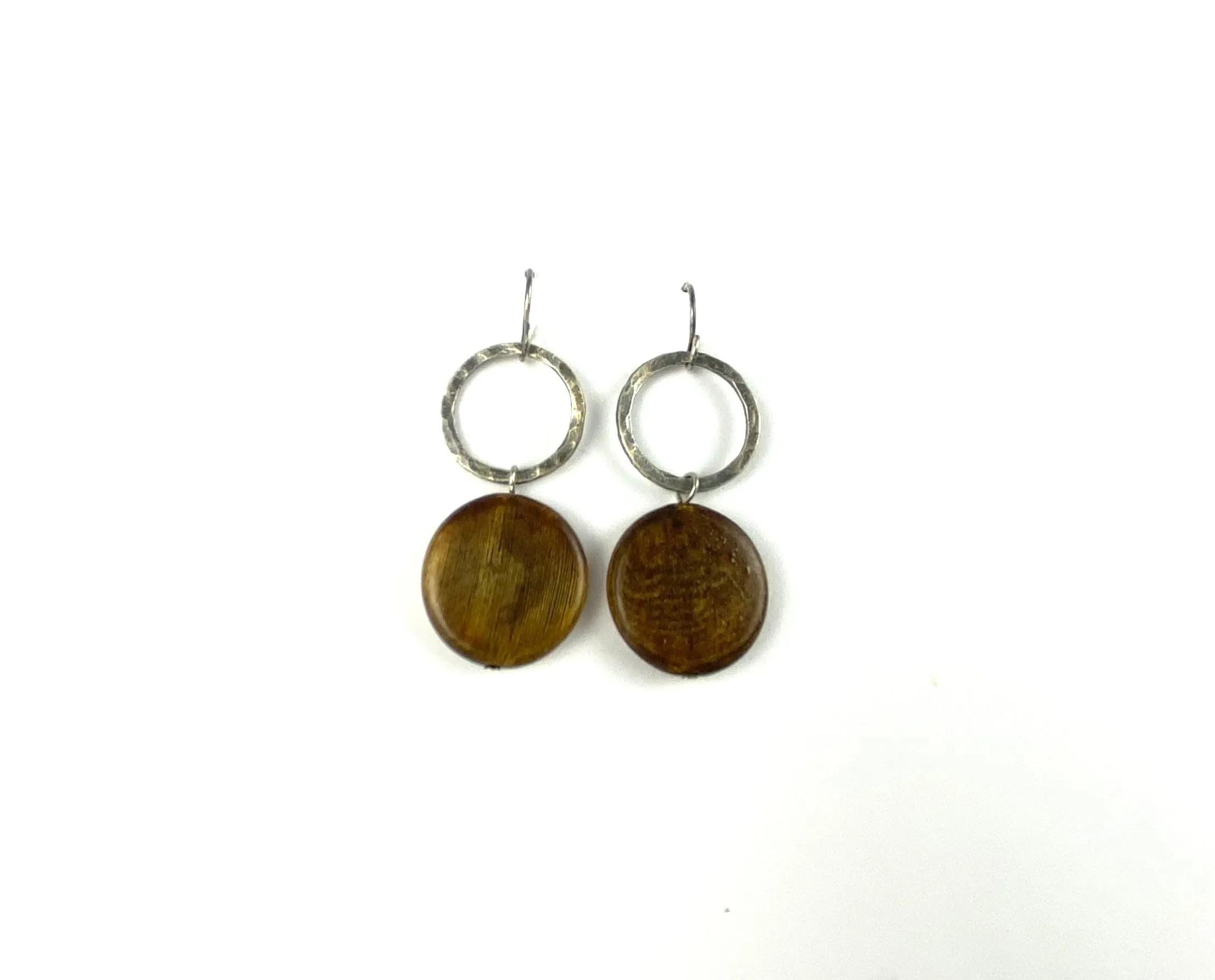Elegant silver circles earrings