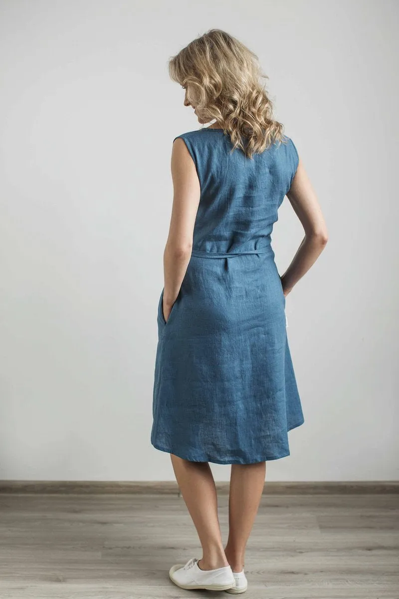Elegant Sleeveless Linen Sundress