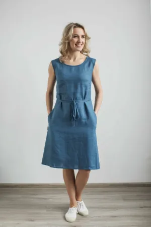 Elegant Sleeveless Linen Sundress