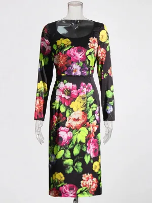 Elegant Square Collar Dress