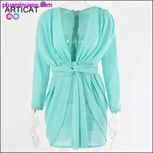 Elegant V-neck Sexy Bandage Mesh Pleated Party Dress at