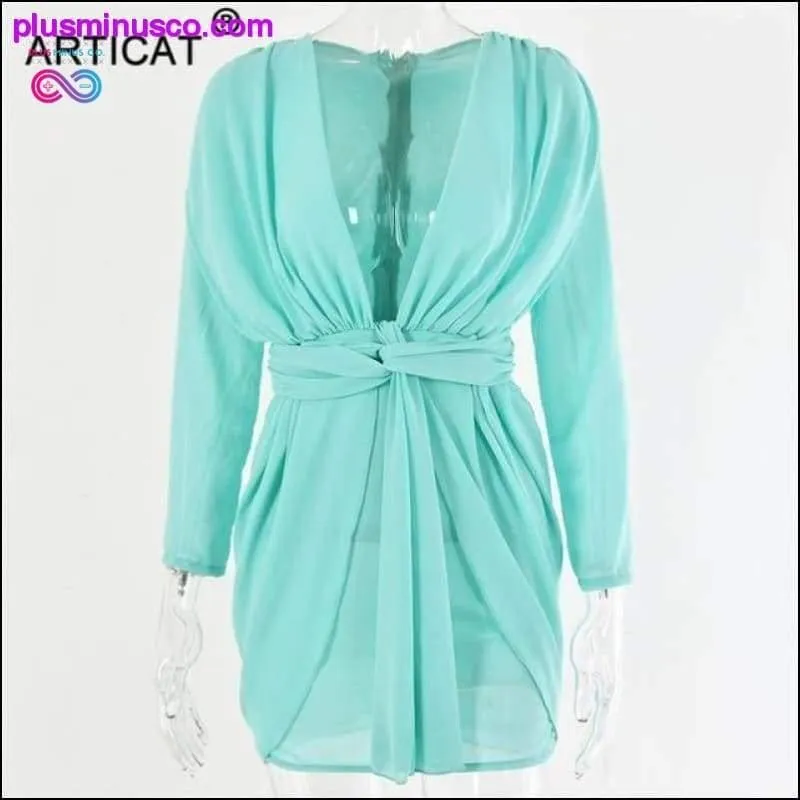 Elegant V-neck Sexy Bandage Mesh Pleated Party Dress at
