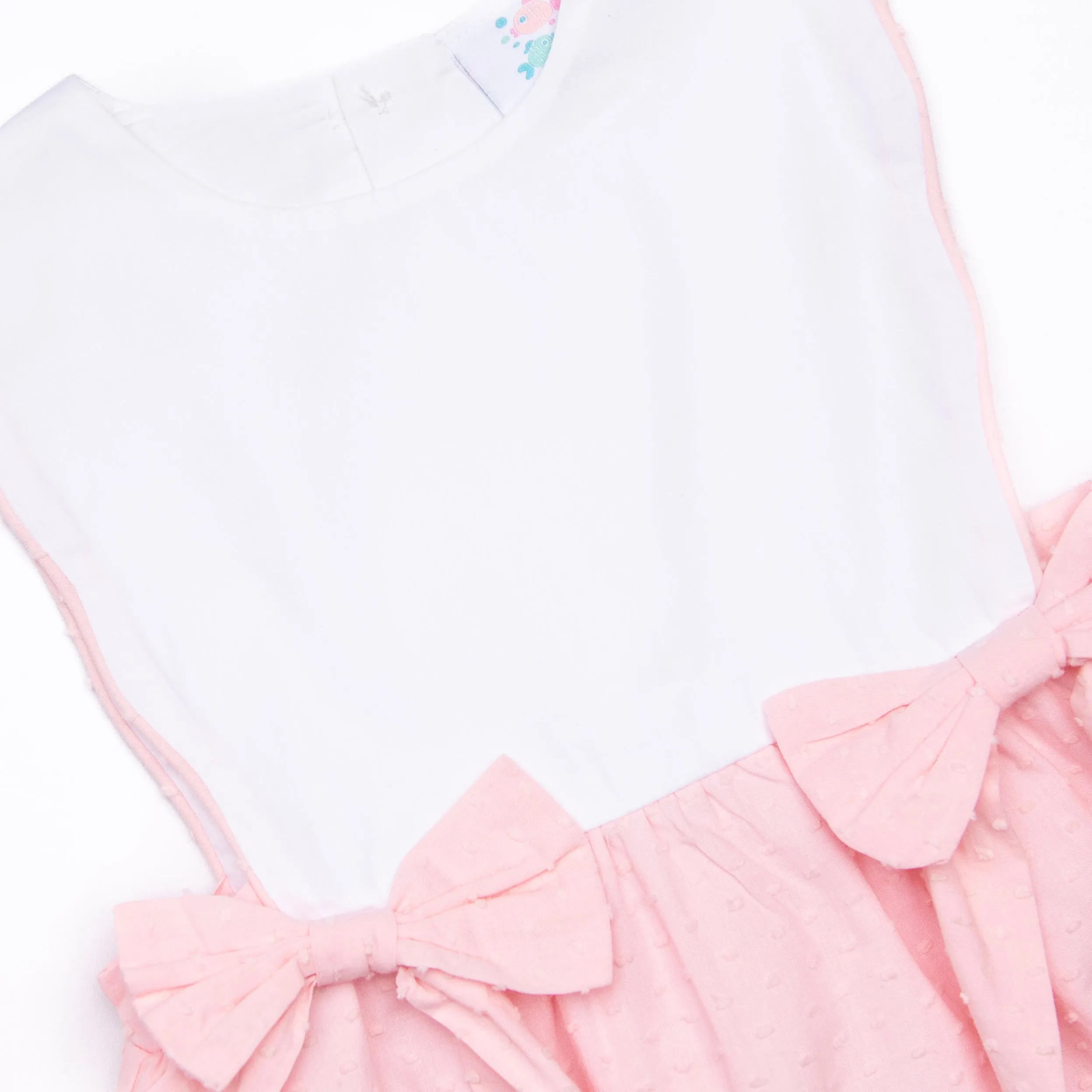 Elizabeth Side Tie Dress, Pink Swiss Dot