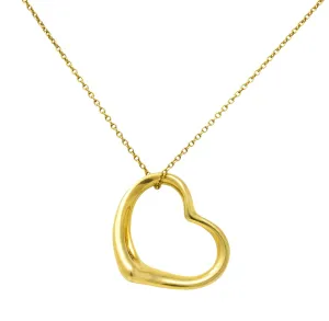 Elsa Peretti Tiffany & Co. 18 Karat Gold Open Heart Pendant Necklace