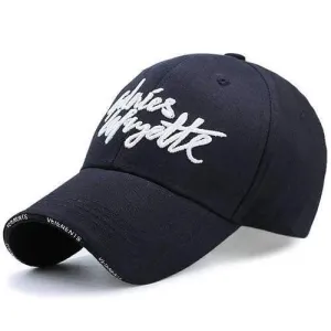 Embroidery Letters Sunscreen Baseball Hat - Black