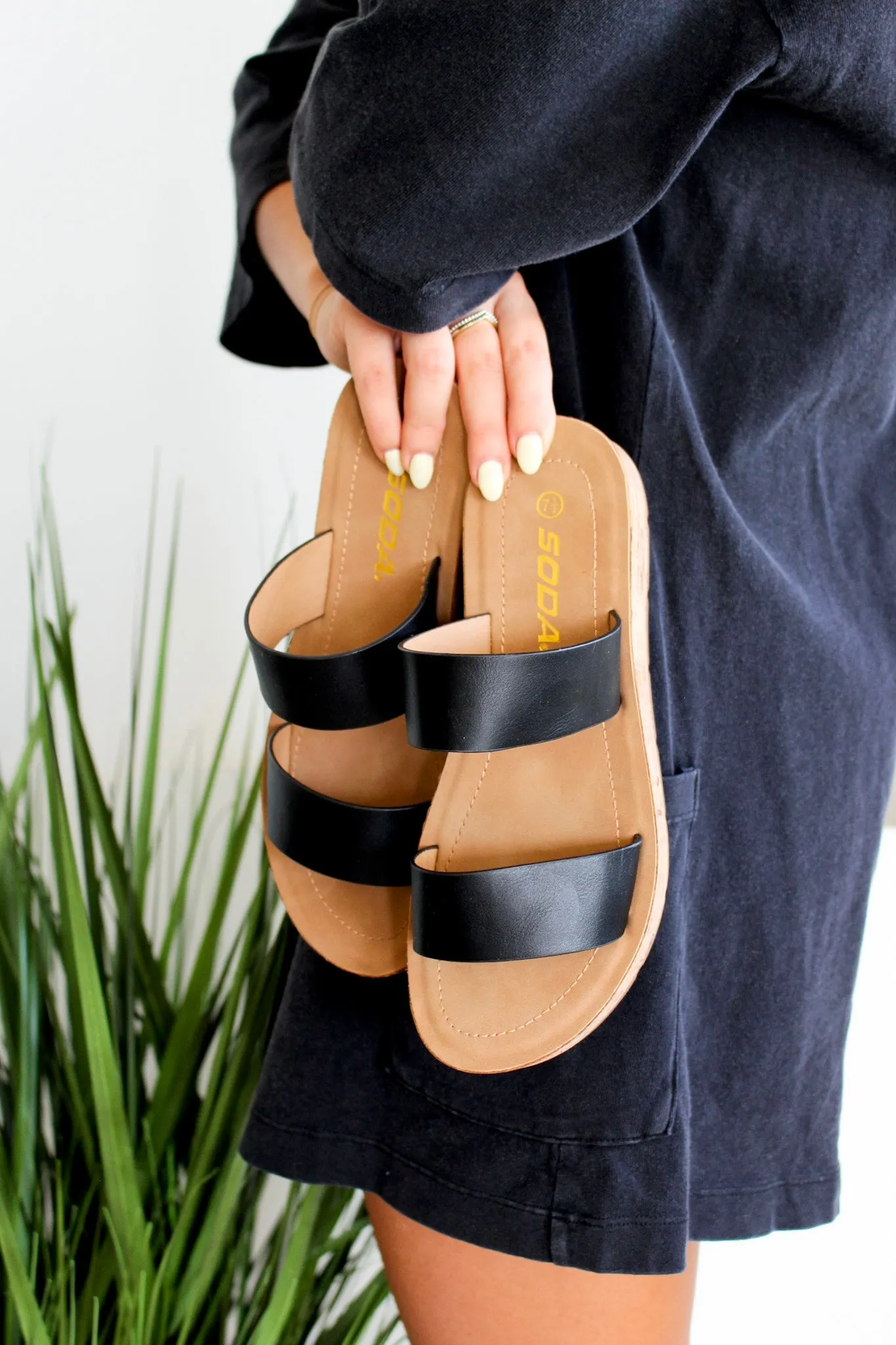 Estelle Double Strap Sandal • Black