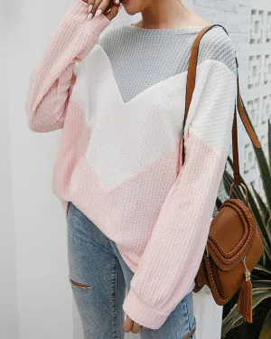 Everlasting Impression Colorblock Knit Top - Pink