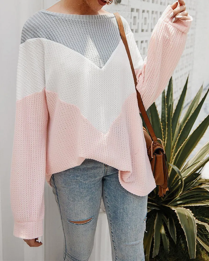 Everlasting Impression Colorblock Knit Top - Pink