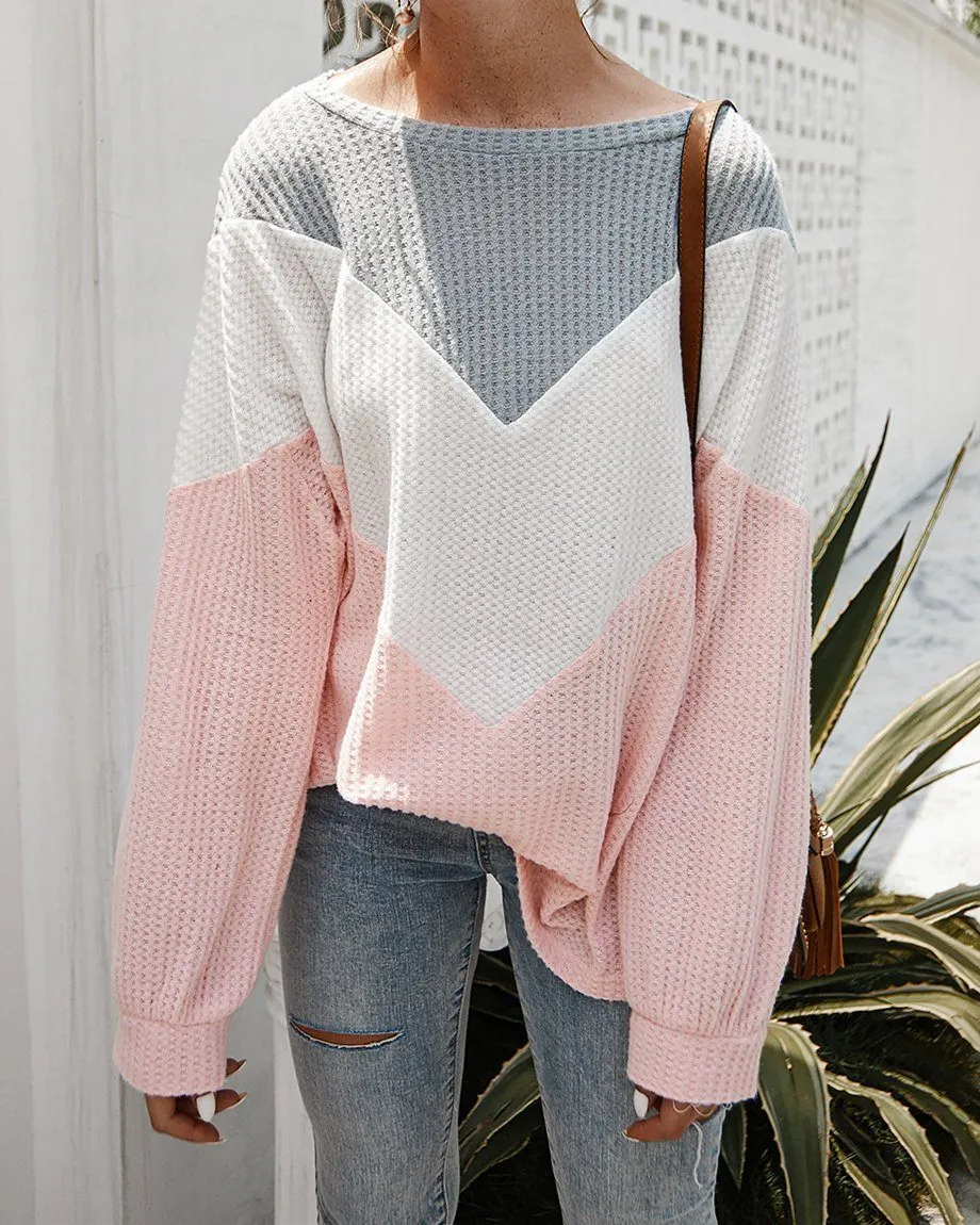 Everlasting Impression Colorblock Knit Top - Pink