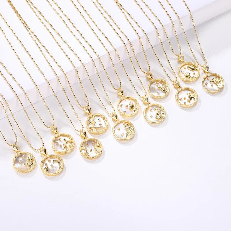 Fashion Solid Zodiac Necklace