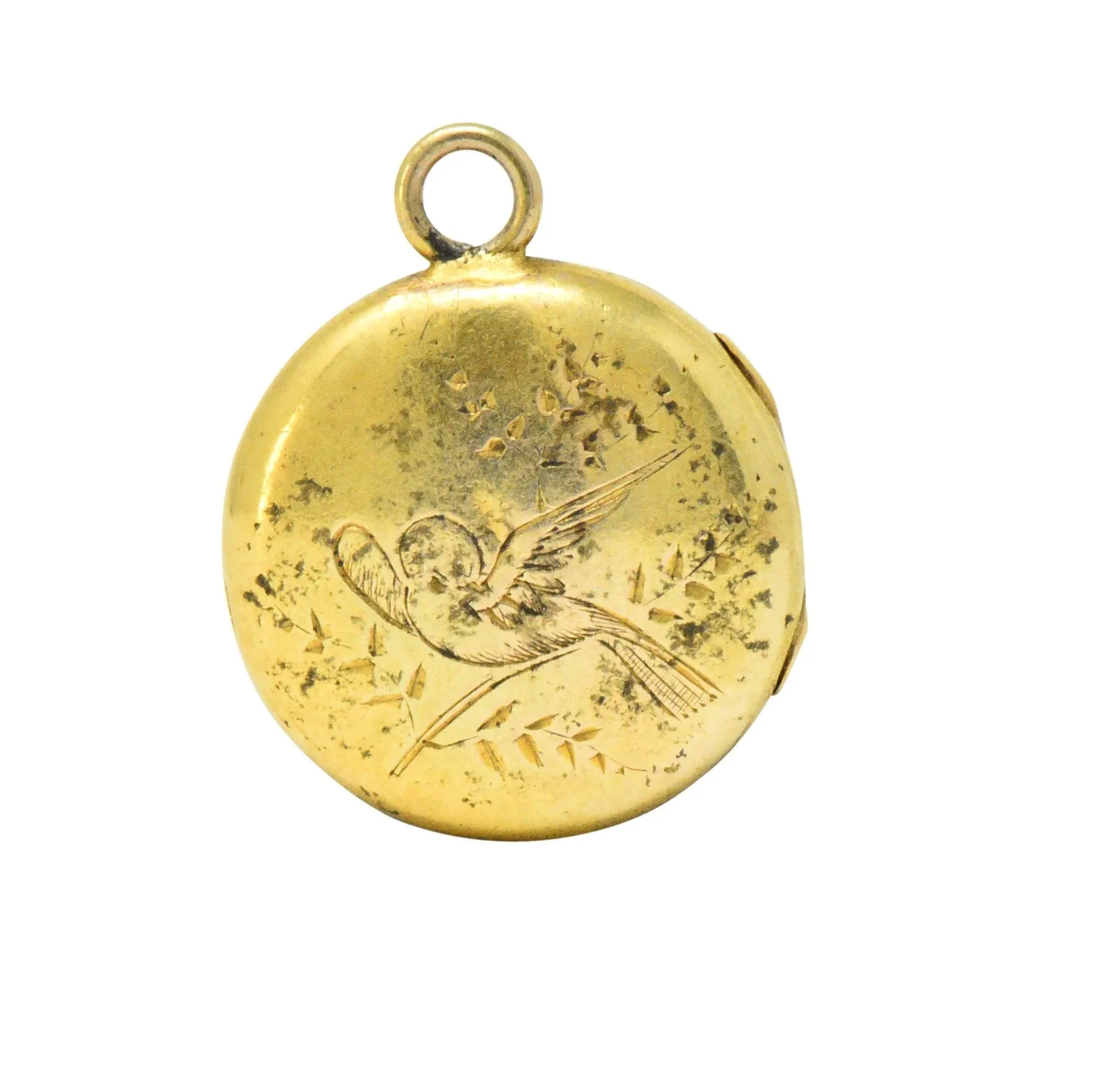 Floral Art Nouveau 14 Karat Tri-Color Gold Flower Locket