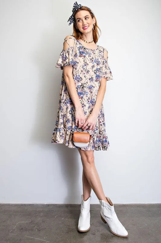 Floral Cold Shoulder Dress