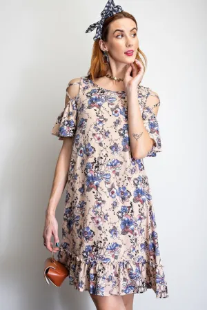 Floral Cold Shoulder Dress