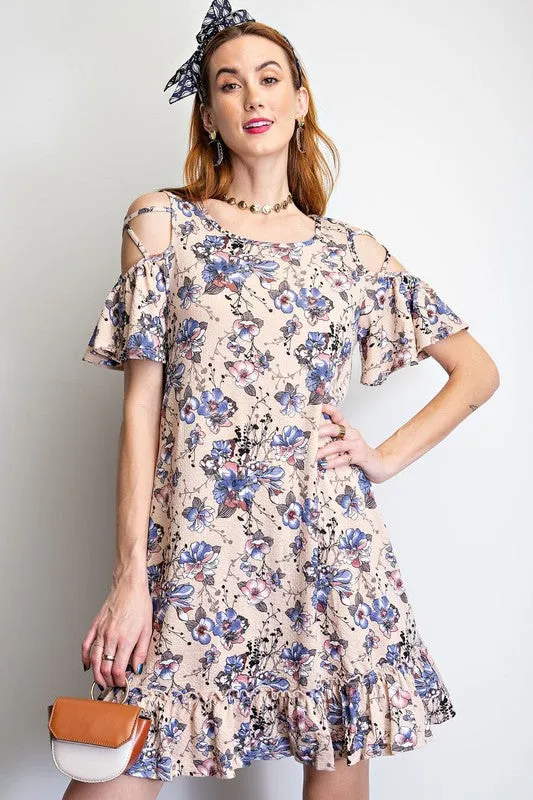Floral Cold Shoulder Dress