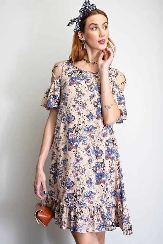 Floral Cold Shoulder Dress