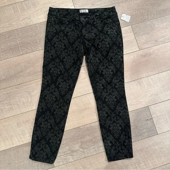 FREE PEOPLE WOMENS BLACK AND GRAY MOTIF PANTS SIZE 28 NWT