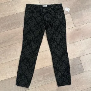 FREE PEOPLE WOMENS BLACK AND GRAY MOTIF PANTS SIZE 28 NWT