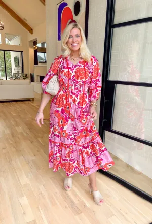 Go With Grace Floral Midi Dress