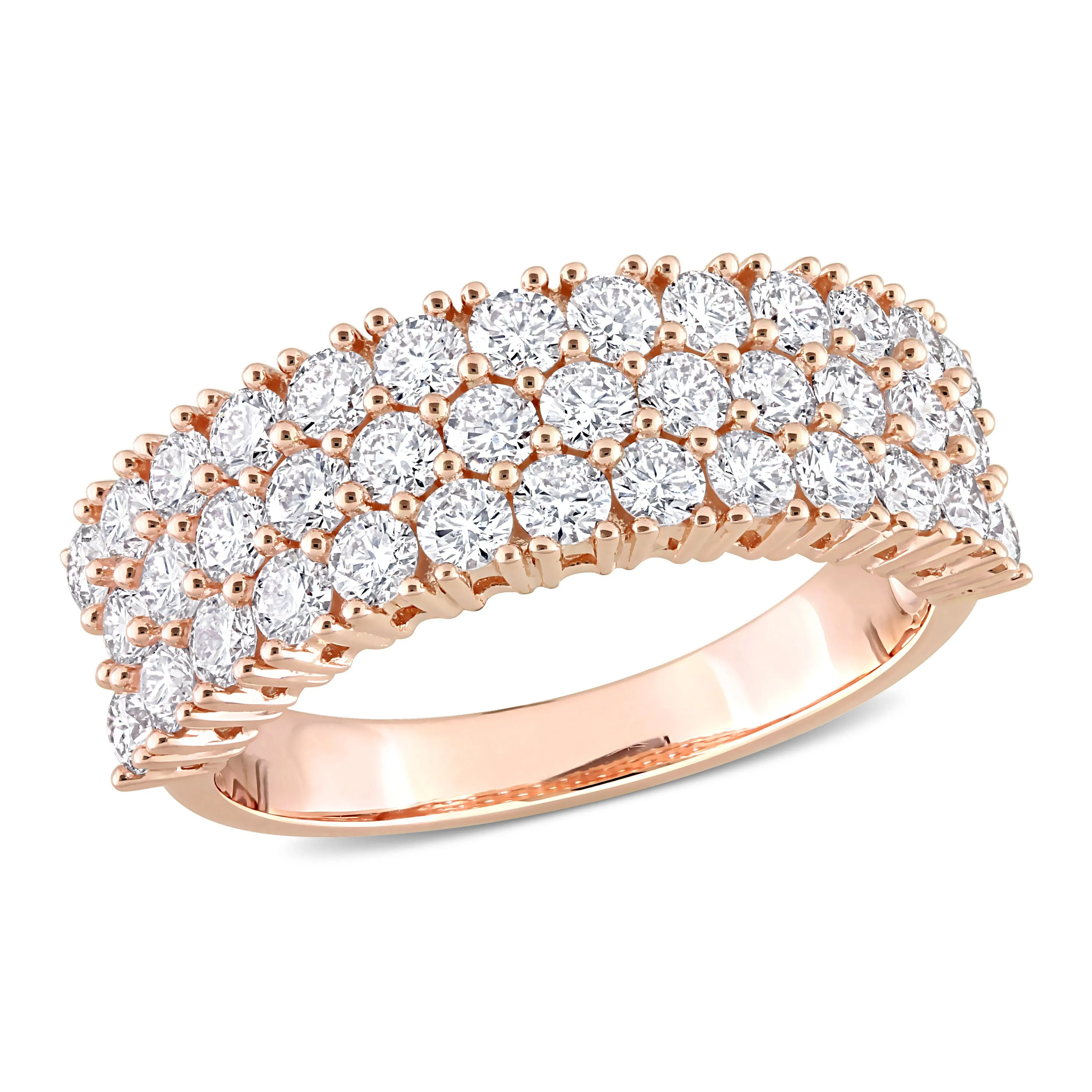 Half Way 3 Row Diamond Ring