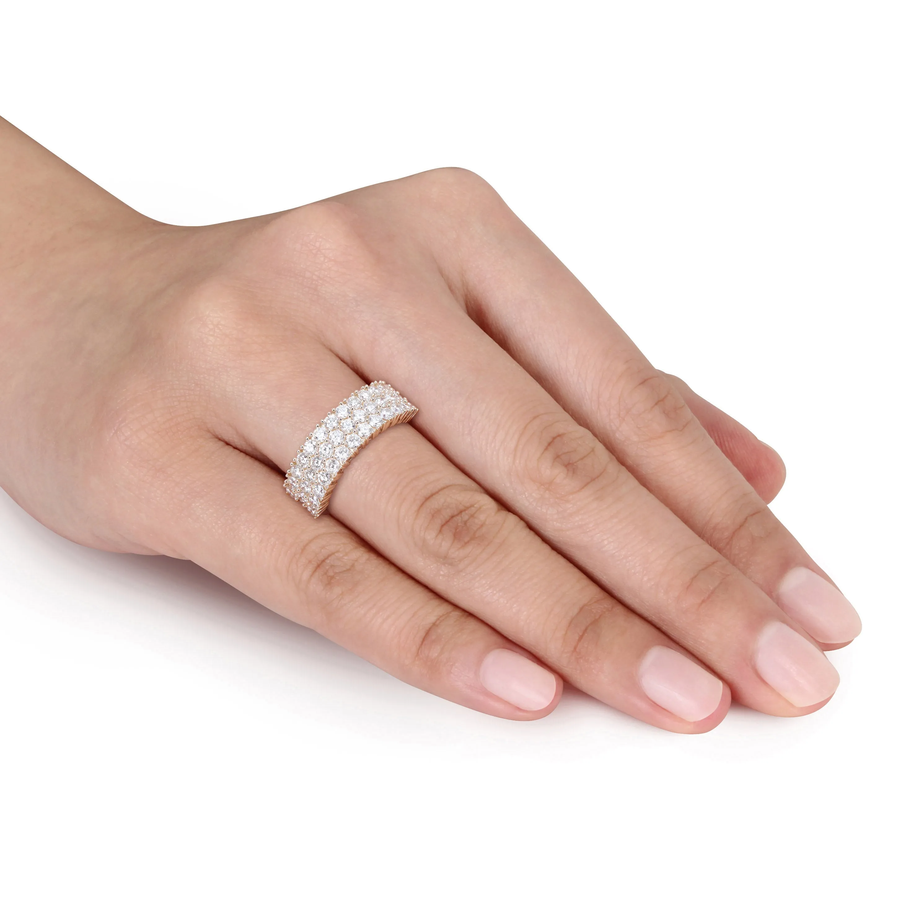 Half Way 3 Row Diamond Ring