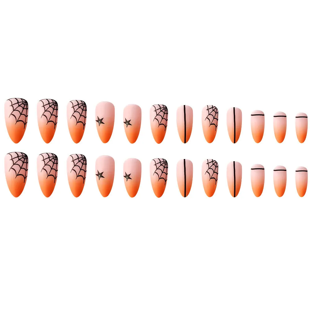 Halloween Alomnd gradual matte orange spider wed