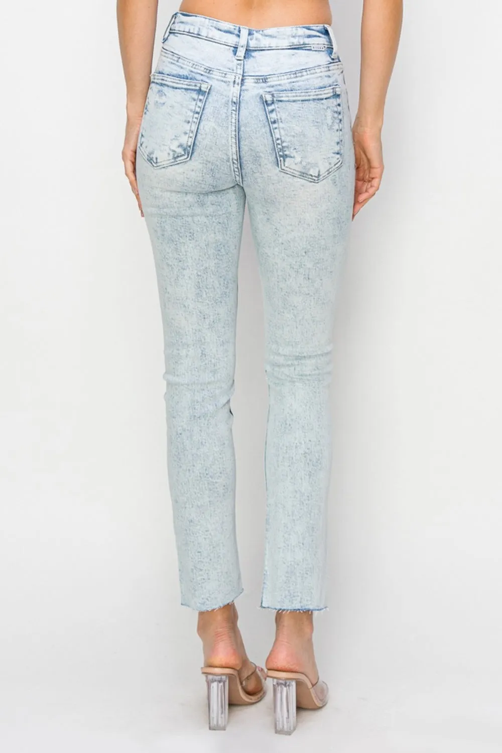 Hazel Blues® |  Risen High Rise Distressed Skinny Jeans