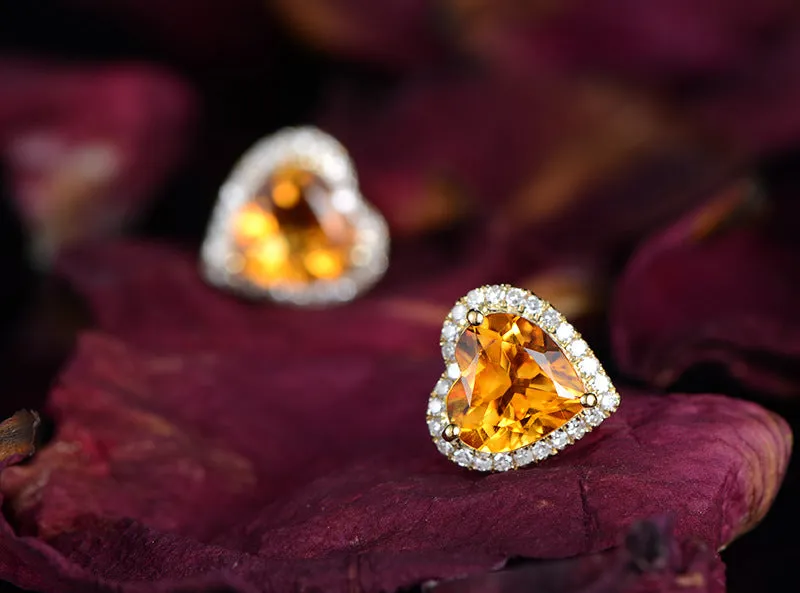 Heart Shape Gold Color  Earrings