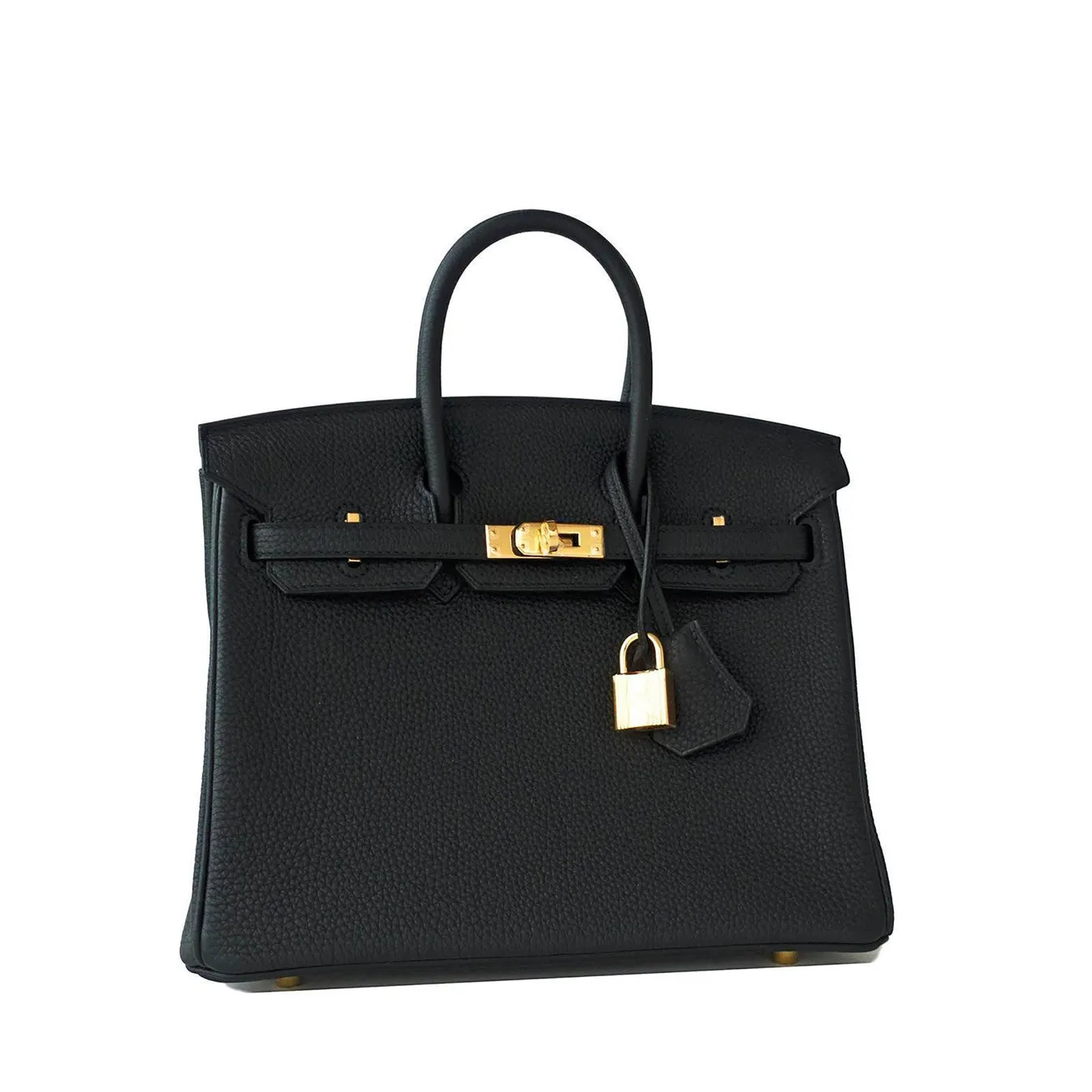 Hermes Black Baby Birkin 25cm Togo Gold GHW Satchel Jewel