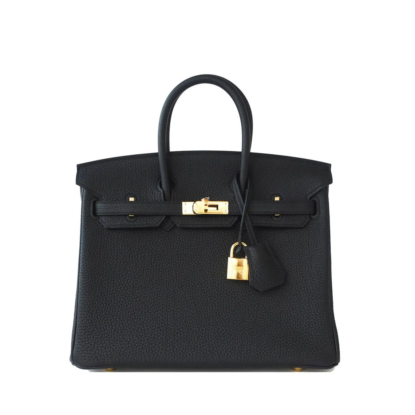 Hermes Black Baby Birkin 25cm Togo Gold GHW Satchel Jewel