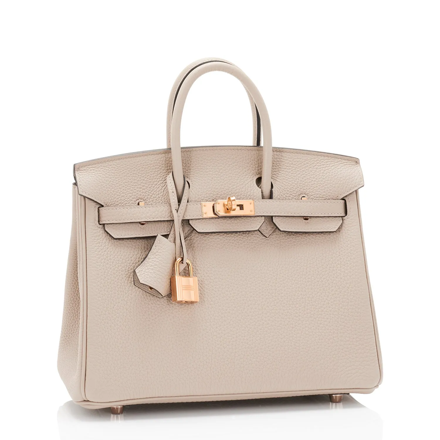 Hermes Gris Tourterelle Birkin 25cm Togo Bag Rose Gold Hardware