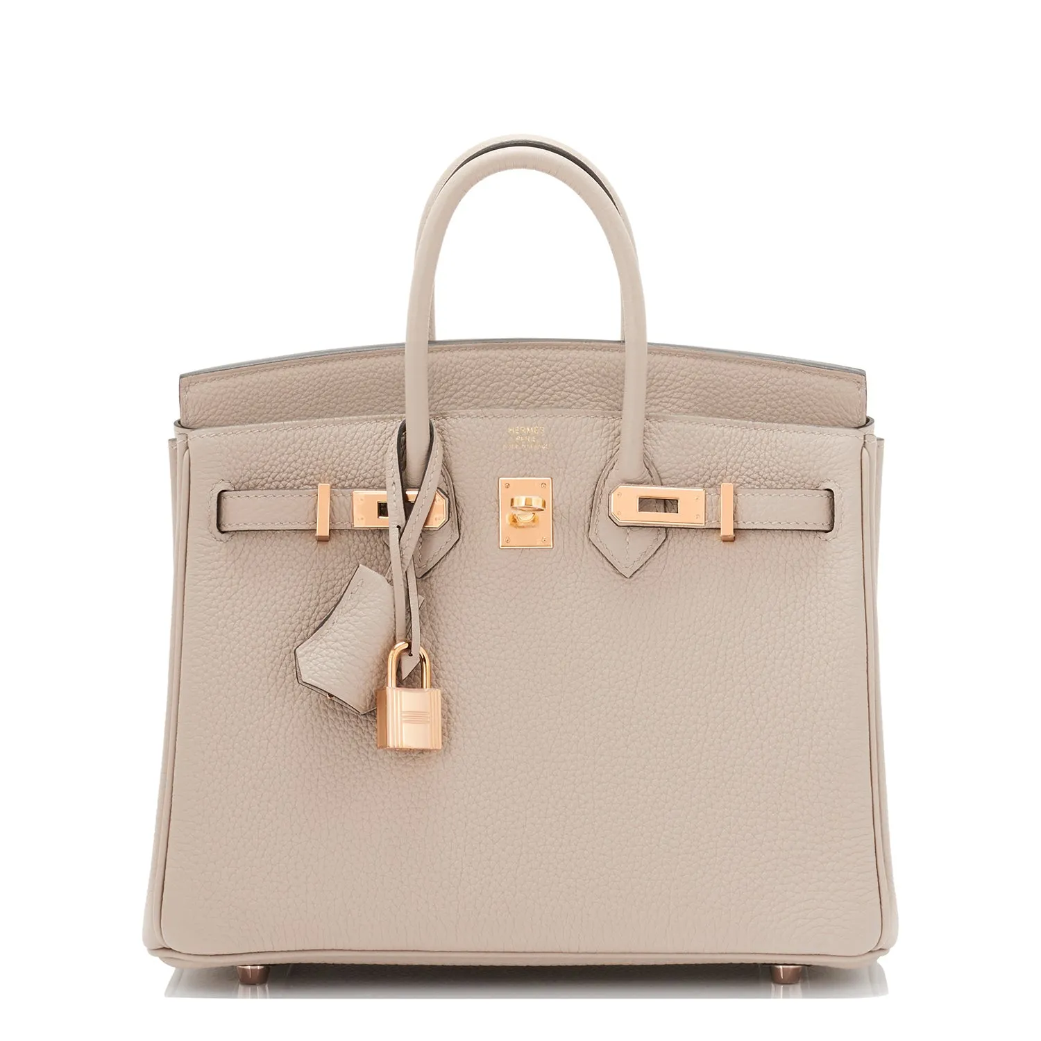 Hermes Gris Tourterelle Birkin 25cm Togo Bag Rose Gold Hardware