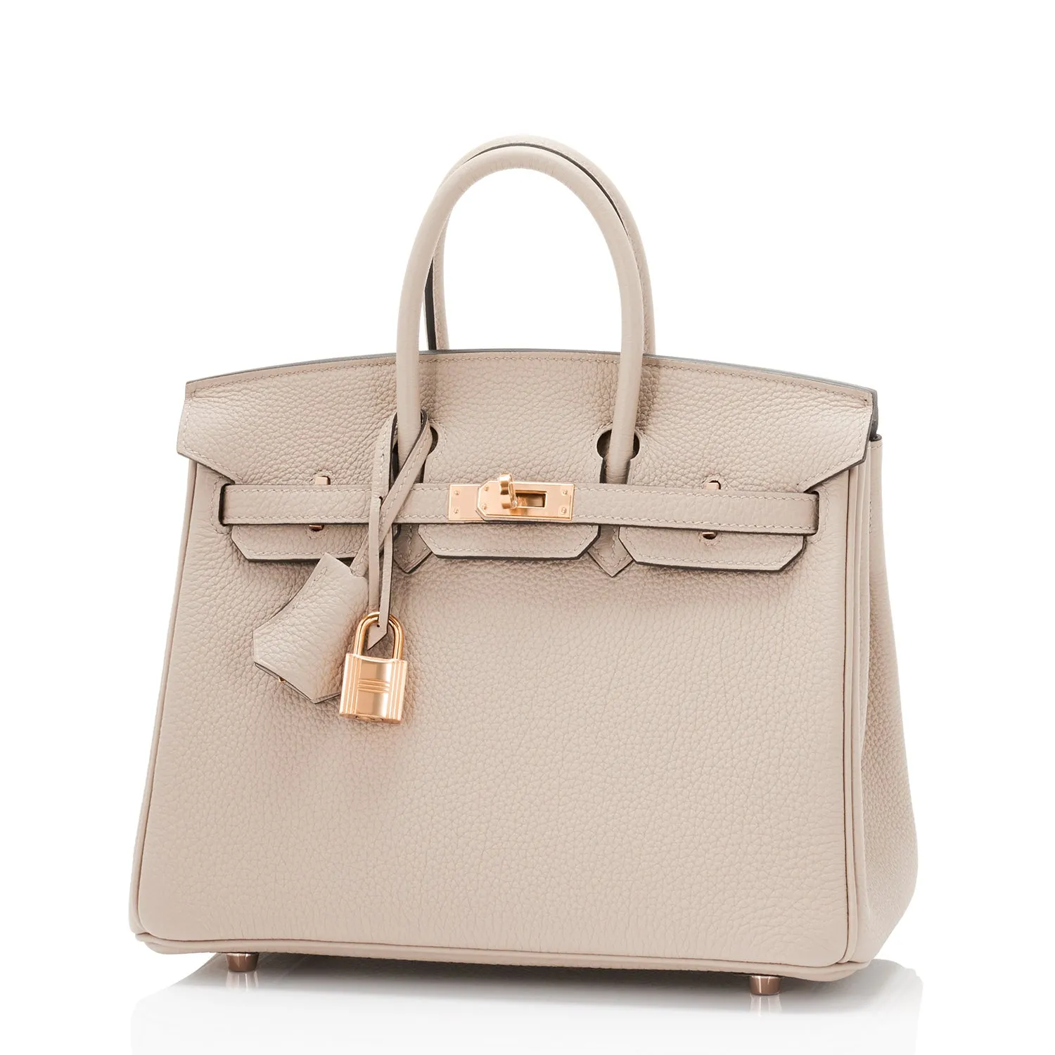 Hermes Gris Tourterelle Birkin 25cm Togo Bag Rose Gold Hardware