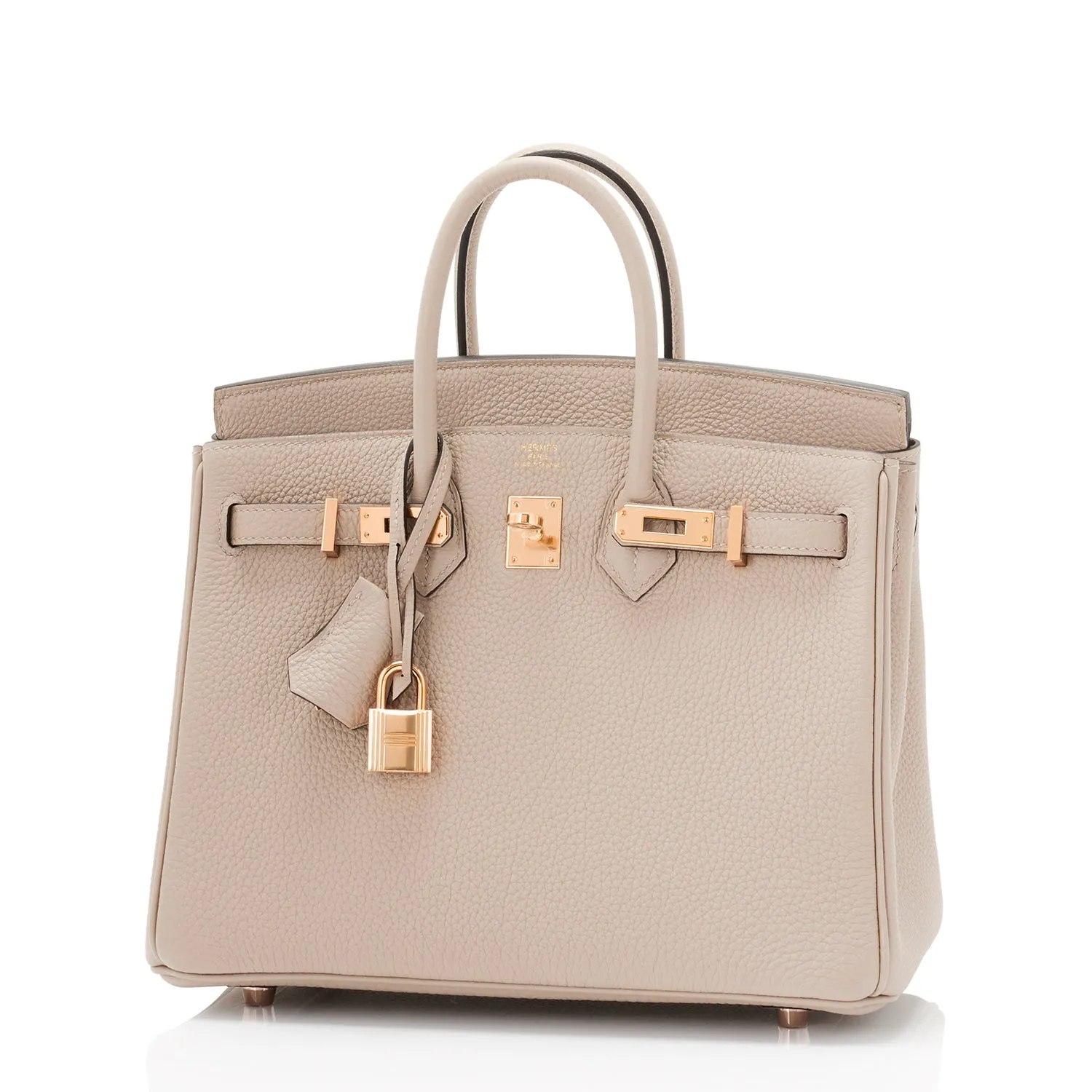 Hermes Gris Tourterelle Birkin 25cm Togo Bag Rose Gold Hardware