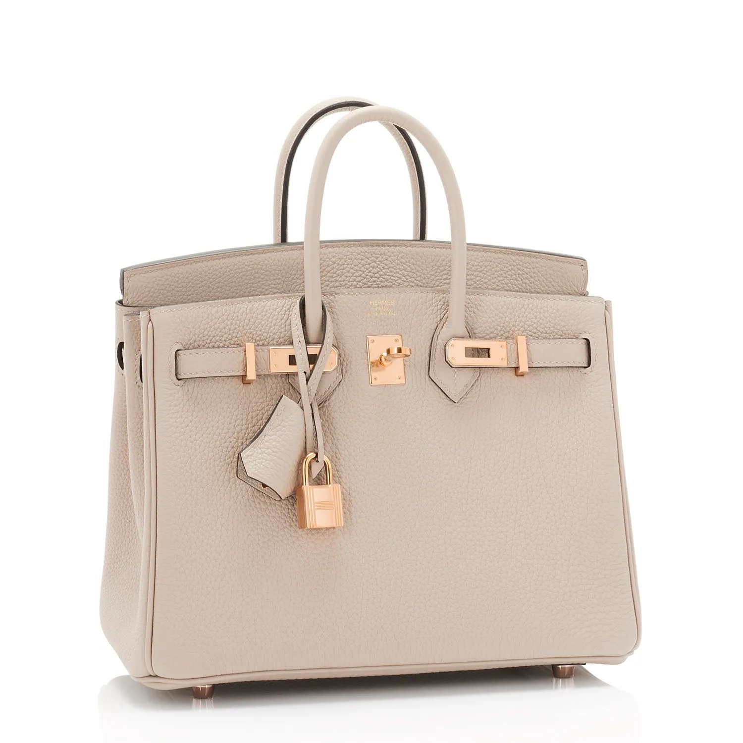 Hermes Gris Tourterelle Birkin 25cm Togo Bag Rose Gold Hardware
