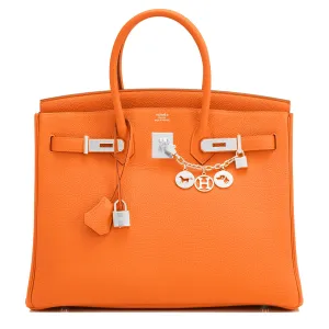 Hermes Orange Birkin 35cm Togo Palladium Hardware