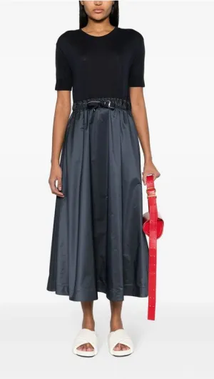 Herno Mixed Media Dress - Navy