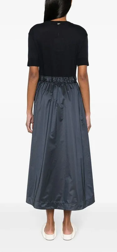 Herno Mixed Media Dress - Navy
