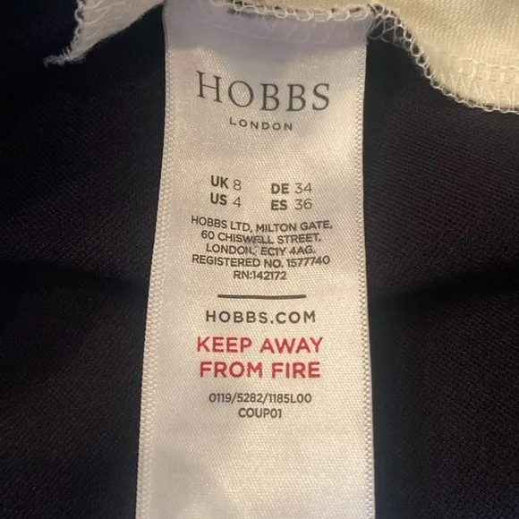 Hobbs Dresses Hobbs London Lenora Dress Sz 4 Navy/White Elegant Classy Hourglass