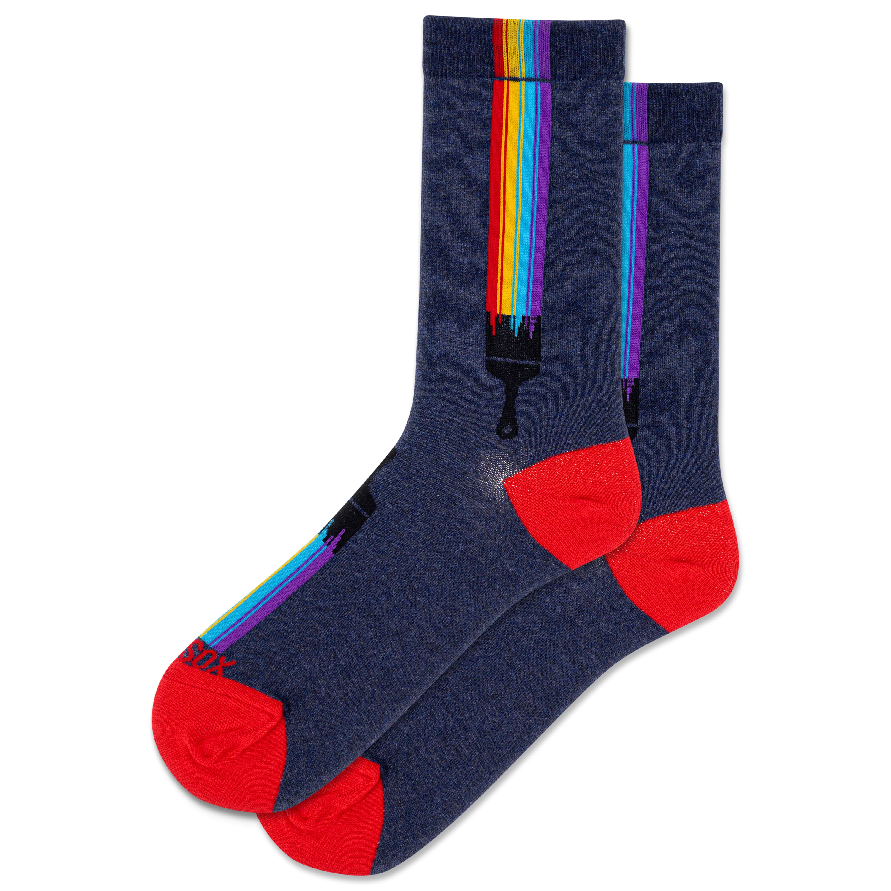 HOTSOX Women's Rainbow Brush Crew Socks